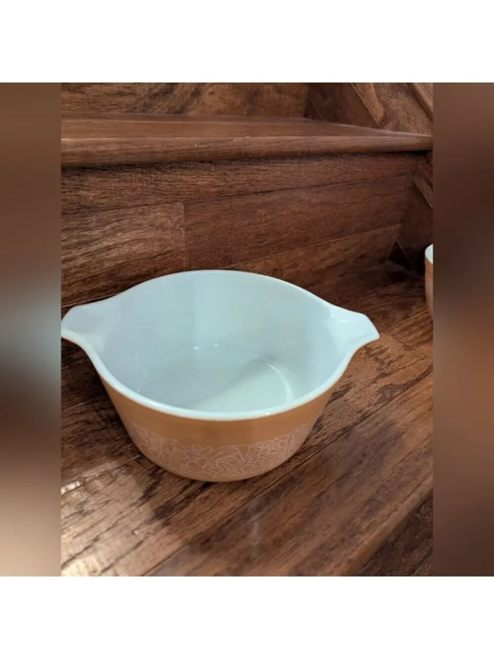 Vintage Pyrex - Woodland Brown Mixing Bowl 402 &  Pyrex 474-B Casserole Dish